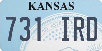 KS license plate 731IRD