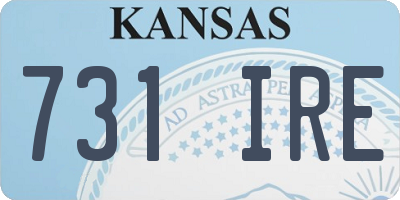 KS license plate 731IRE