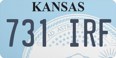 KS license plate 731IRF