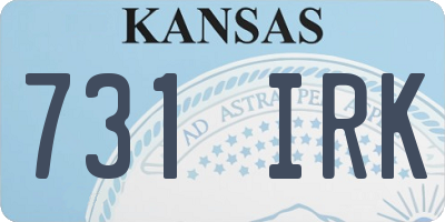 KS license plate 731IRK