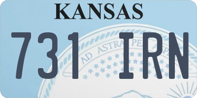 KS license plate 731IRN