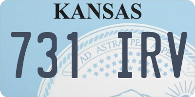 KS license plate 731IRV