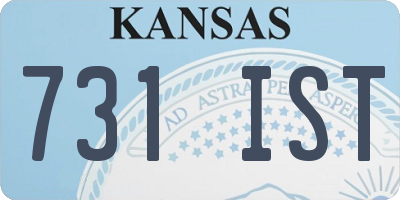 KS license plate 731IST