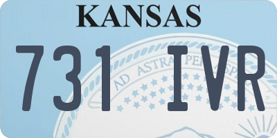KS license plate 731IVR