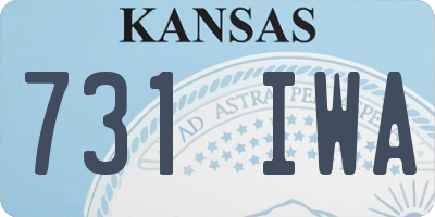 KS license plate 731IWA