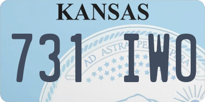 KS license plate 731IWO