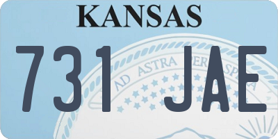 KS license plate 731JAE