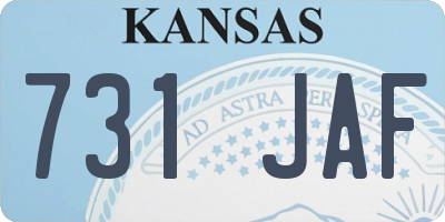 KS license plate 731JAF