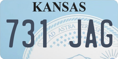 KS license plate 731JAG