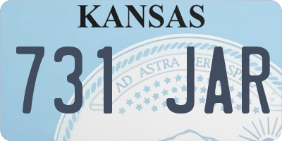 KS license plate 731JAR