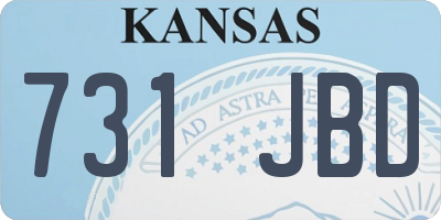 KS license plate 731JBD