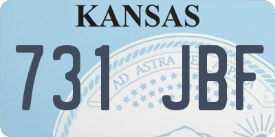 KS license plate 731JBF