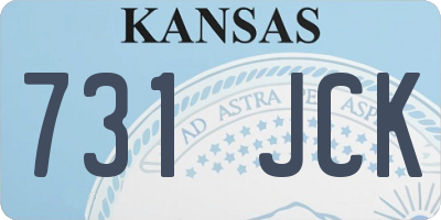 KS license plate 731JCK