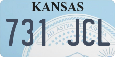 KS license plate 731JCL