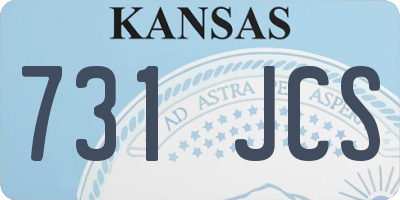 KS license plate 731JCS