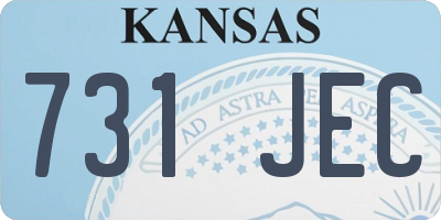 KS license plate 731JEC