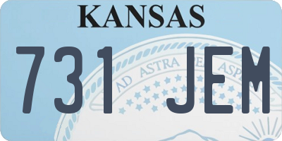 KS license plate 731JEM