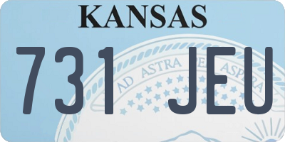 KS license plate 731JEU