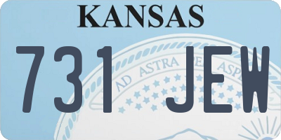 KS license plate 731JEW