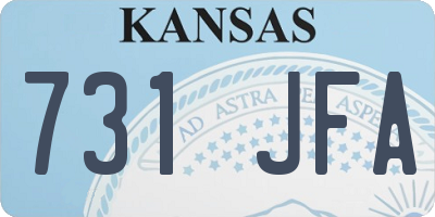 KS license plate 731JFA