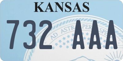 KS license plate 732AAA