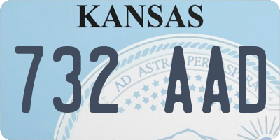 KS license plate 732AAD