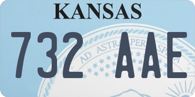 KS license plate 732AAE