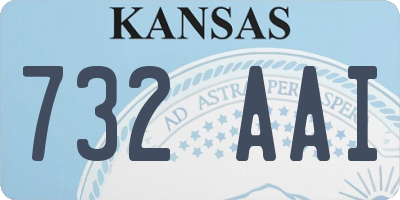 KS license plate 732AAI