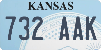 KS license plate 732AAK