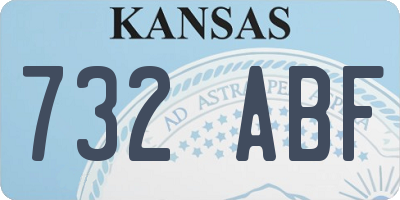 KS license plate 732ABF