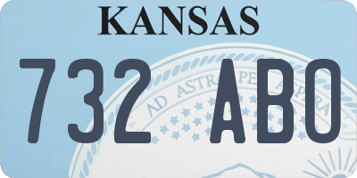 KS license plate 732ABO