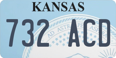 KS license plate 732ACD