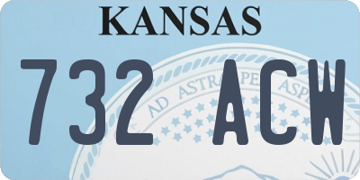 KS license plate 732ACW