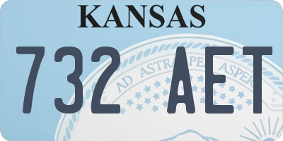 KS license plate 732AET