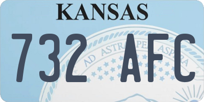 KS license plate 732AFC