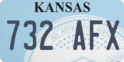 KS license plate 732AFX