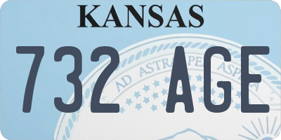 KS license plate 732AGE