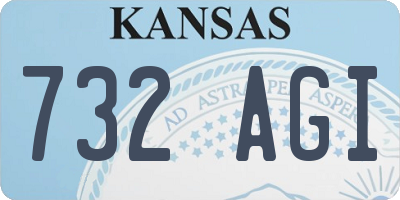 KS license plate 732AGI