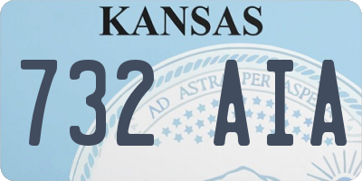 KS license plate 732AIA