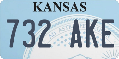 KS license plate 732AKE