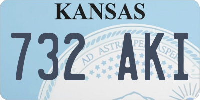 KS license plate 732AKI
