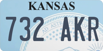 KS license plate 732AKR