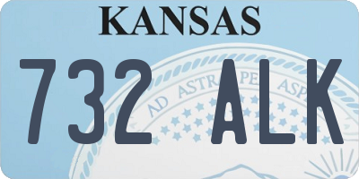 KS license plate 732ALK