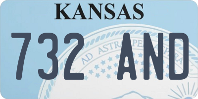 KS license plate 732AND