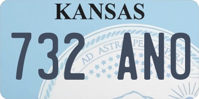 KS license plate 732ANO