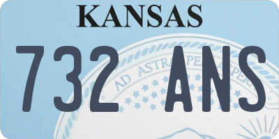 KS license plate 732ANS