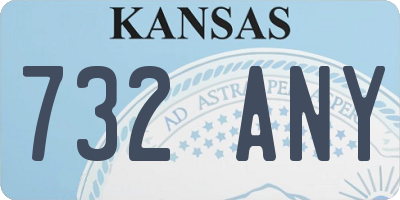 KS license plate 732ANY