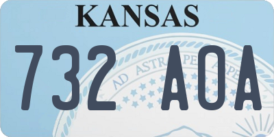 KS license plate 732AOA