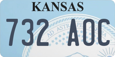 KS license plate 732AOC