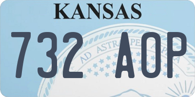 KS license plate 732AOP